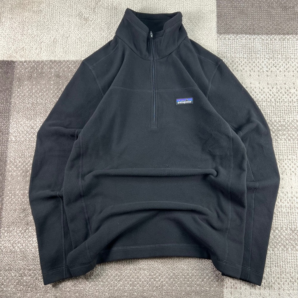 Patagonia Mens Micro D Quarter Zip Fleece Pullover Black Small 26176